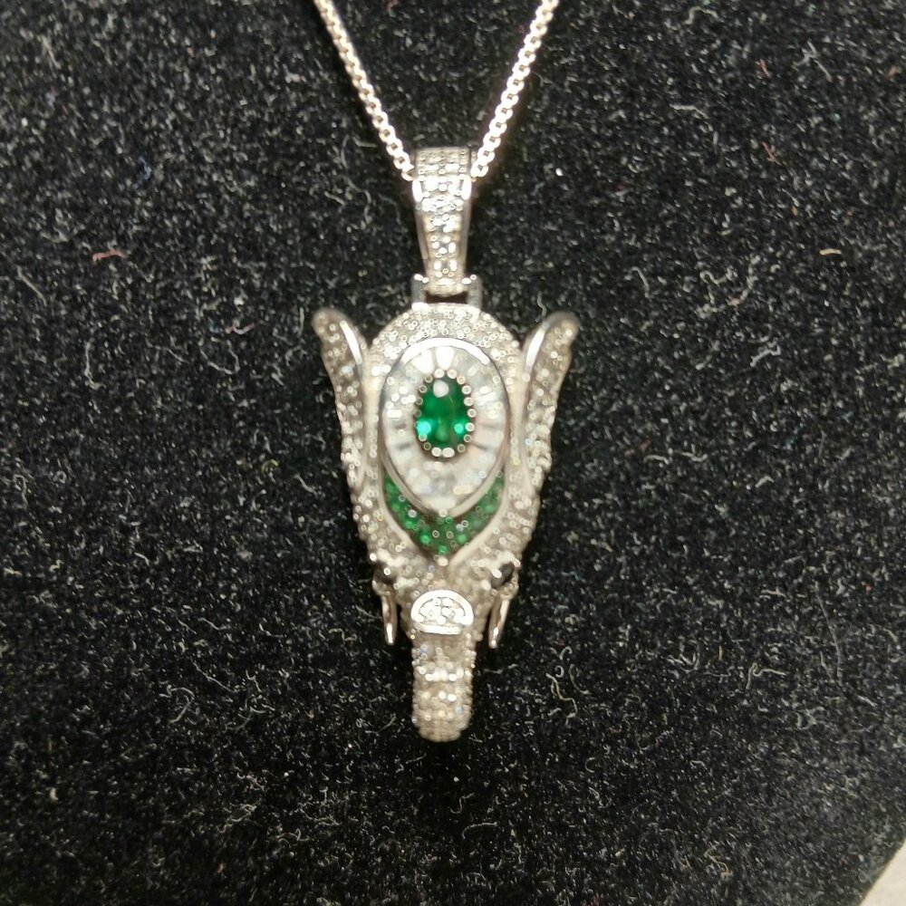 Necklace - Beautiful Bejeweled Elephant Head!